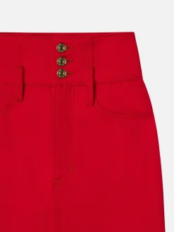 The Corset Mini Skirt in Herrera Red