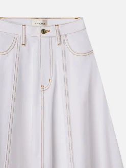 The Denim Ball Skirt in White