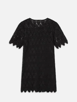 The Lace Button Front Dress in Black