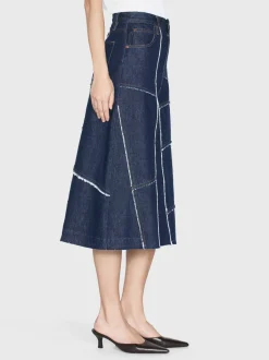 The Patchwork Midi Skirt in Hemlock
