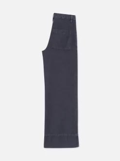The 70's Patch Pocket Crop Straight in Washed Navy