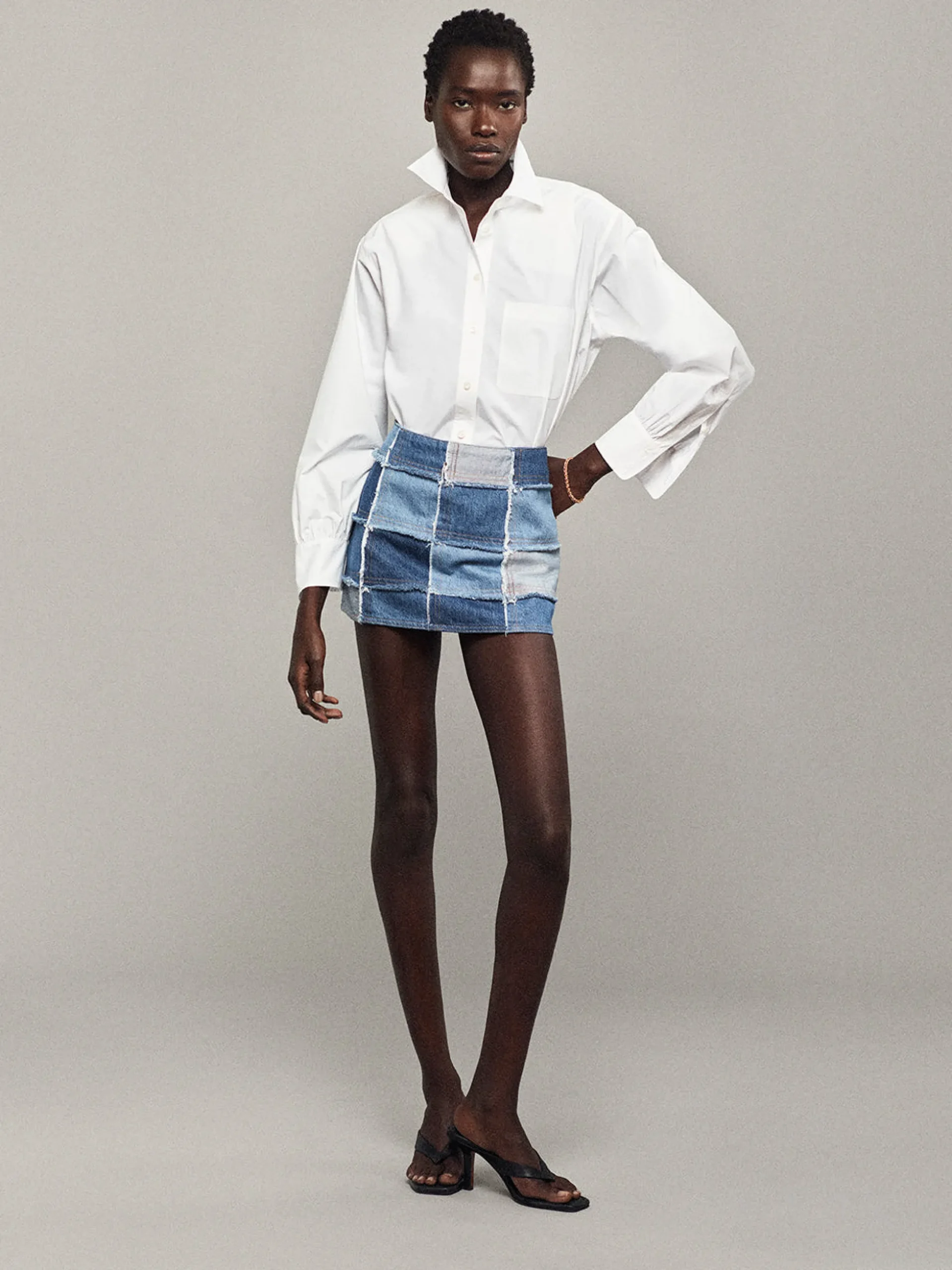 The 70's Patchwork Mini Skirt in Road Trip
