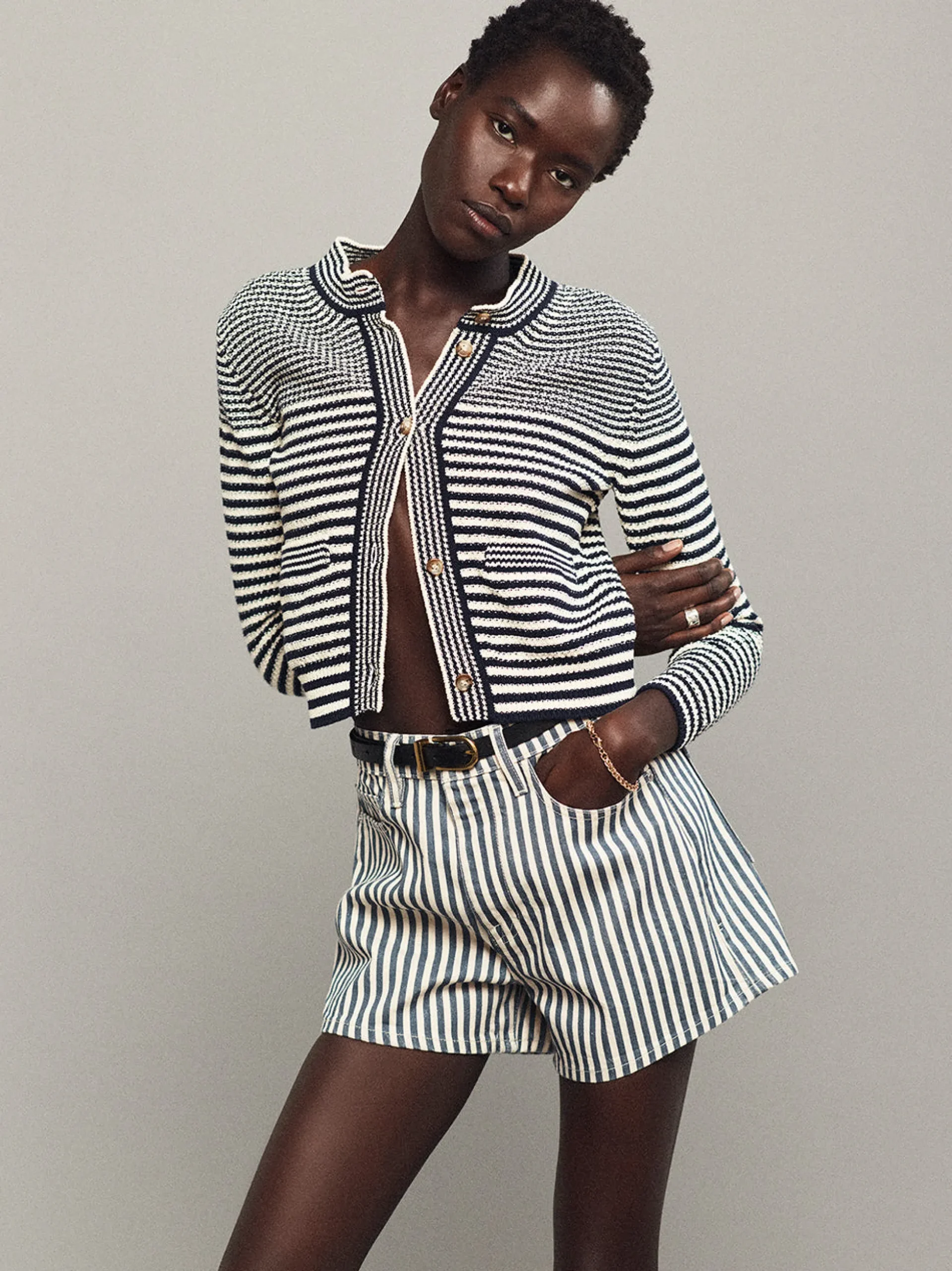 The Vintage Relaxed Short in Seaport Stripe