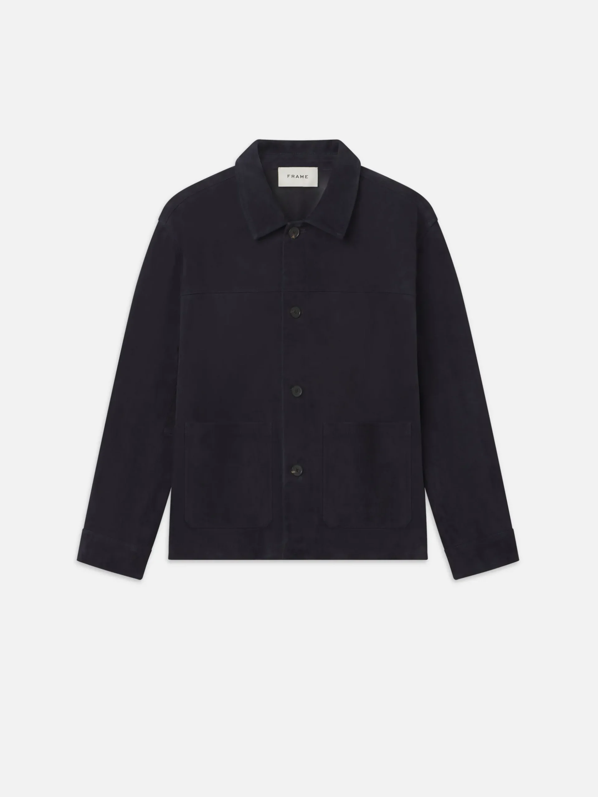 Unlined Suede Chore Coat in Dark Navy