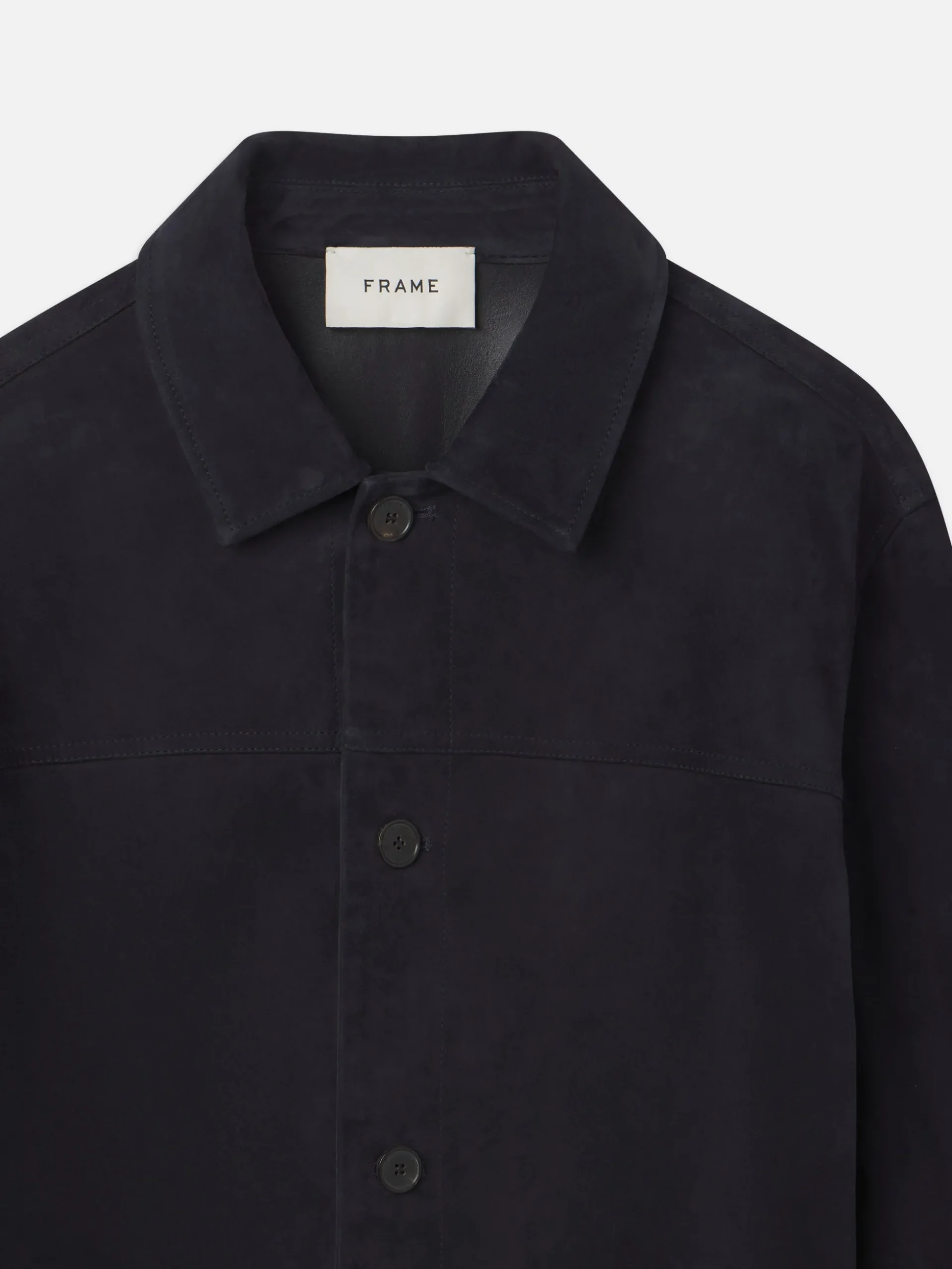 Unlined Suede Chore Coat in Dark Navy