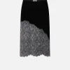 Velvet Lace Skirt in Black