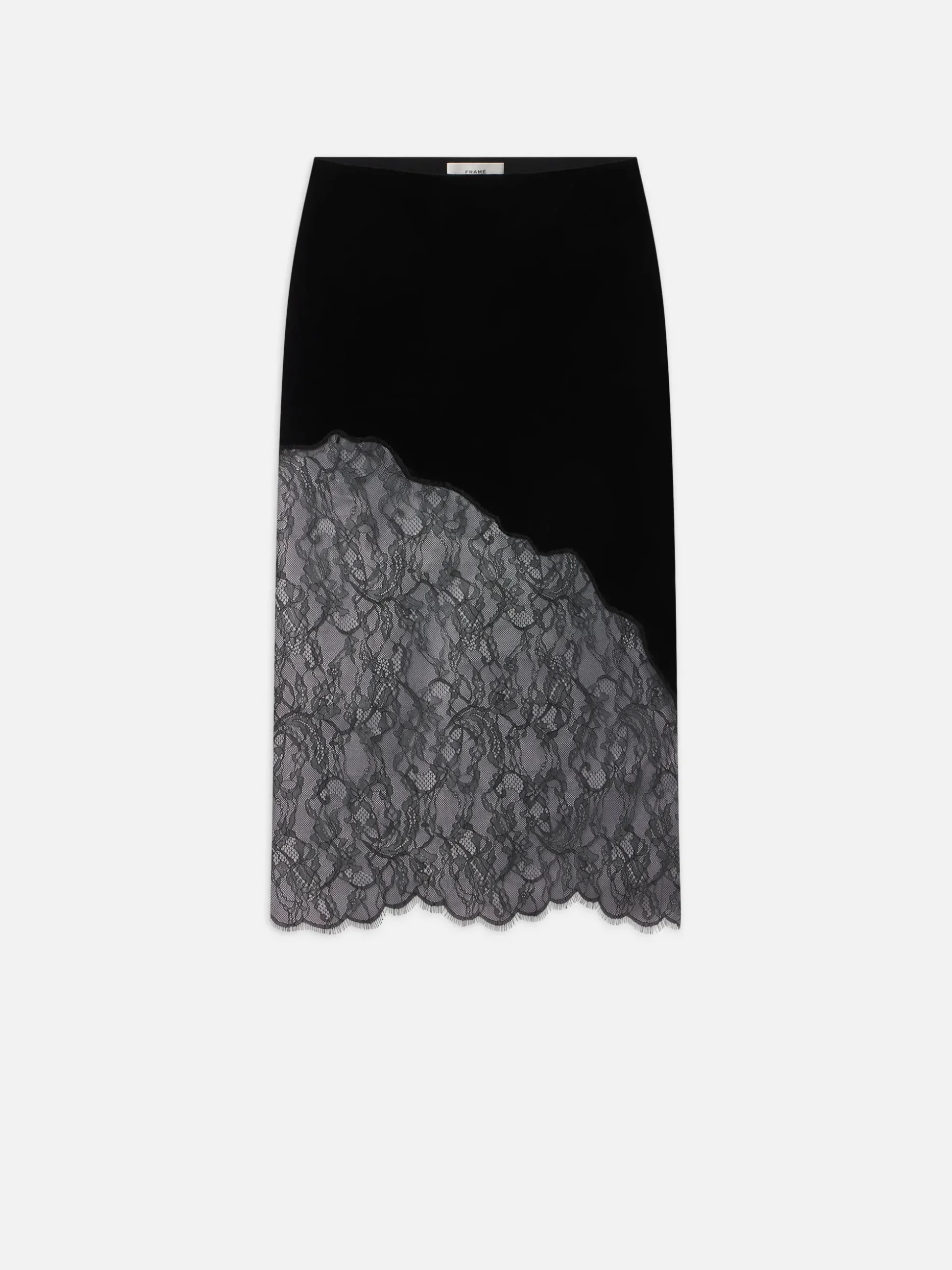 Velvet Lace Skirt in Black