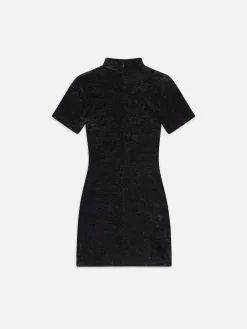 Velvet Mini Dress in Black