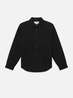 Waffle Textured Shirt in Black